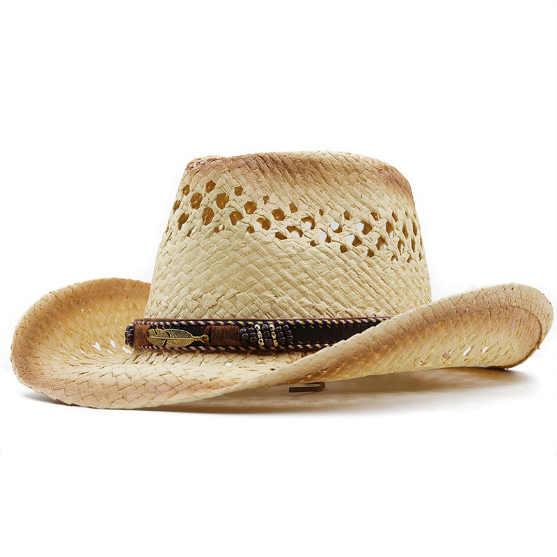 Cowboy Hat Straw - 파나마 소프트 수제 카우보이 밀짚모자 여름