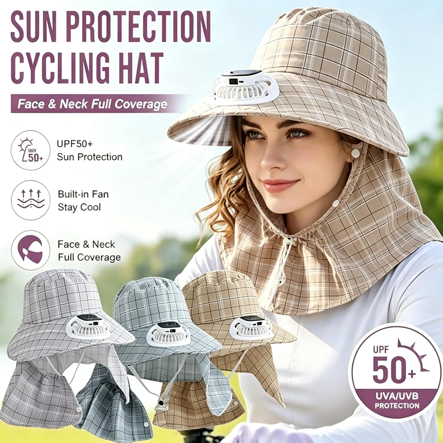 Visor Sun Hat - 1PC 태양광 넥 가드 팬 모자
