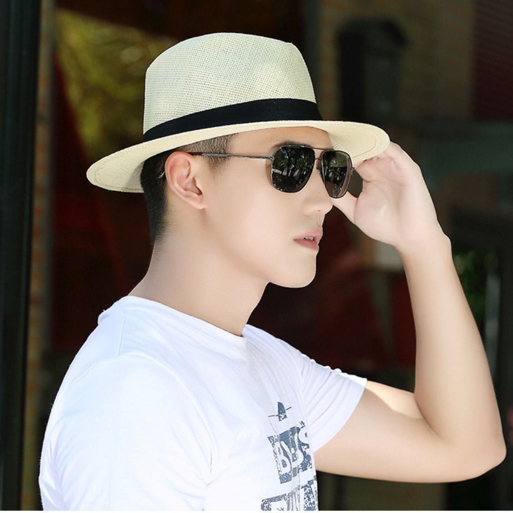 Cowboy Hat Straw - 멋진 빈티지 남성 밀짚모자 햇빛 가리개