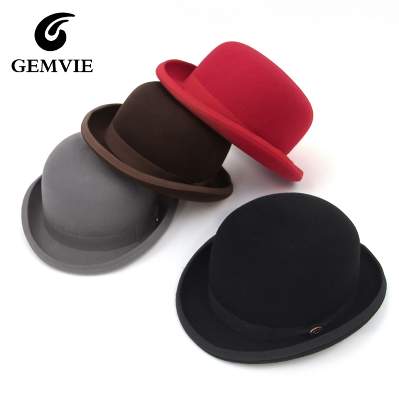 Fedora Hat Wool - GEMVIE 100% 울 펠트 더비 모자