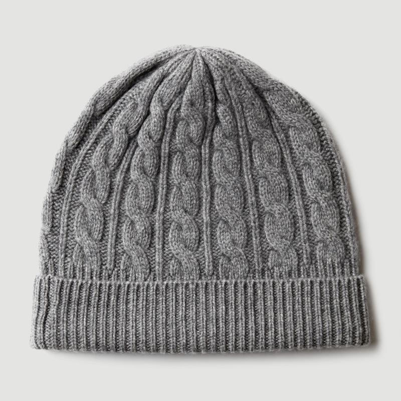 100% 순수 캐시미어 니트 비니 모자, 케이블 트위스 - Beanie Cuffed Knit 리뷰 및 가격