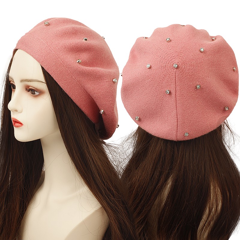 여성용 컬러 라인스톤 베레모 패션 가을 겨울 신상 울  - Beret French Wool 리뷰 및 가격