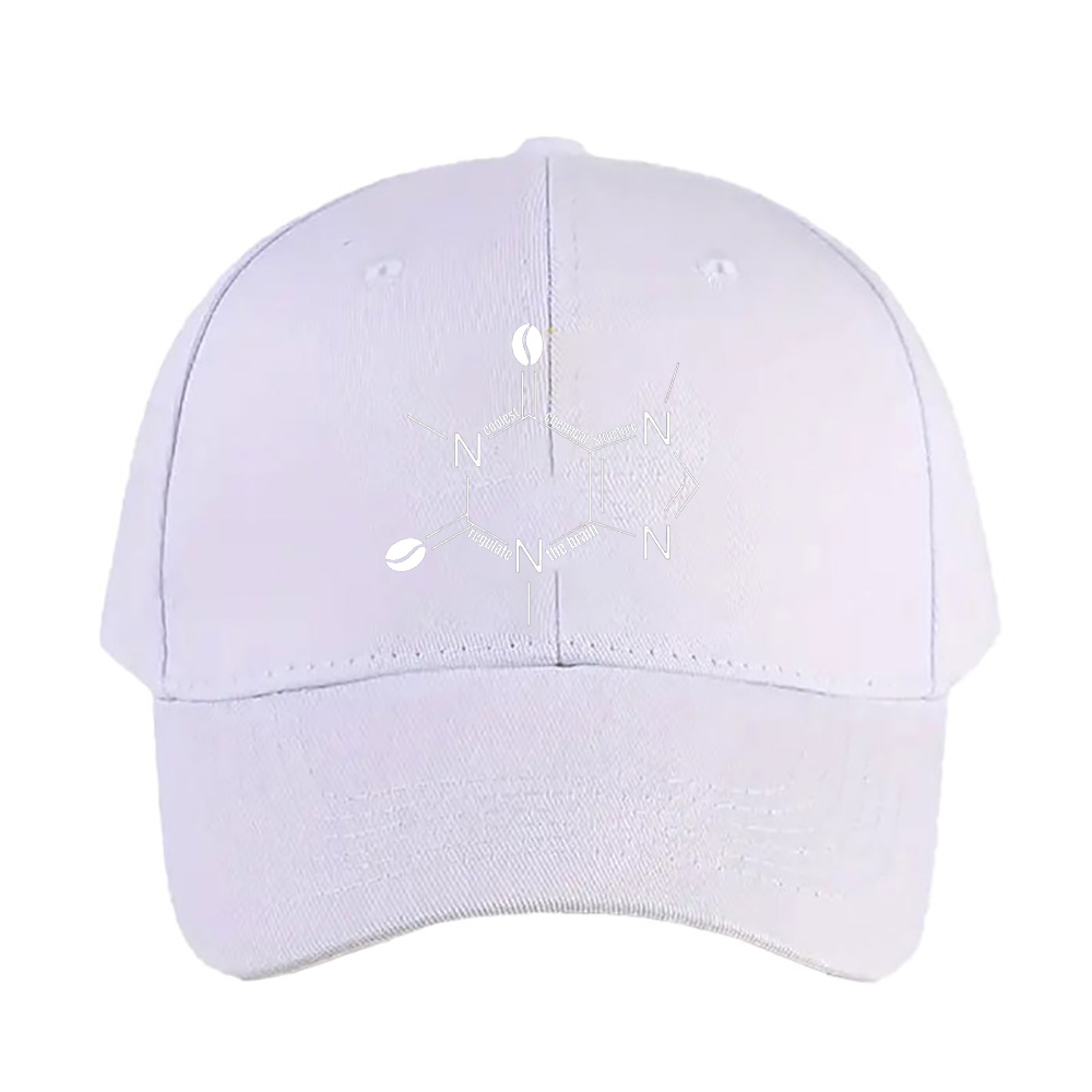 귀여운 검은색 카페인 화학 구조와 사랑스러운 검은색 커 - Baseball Cap Structured 리뷰 및 가격
