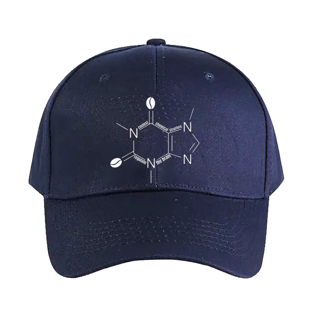 귀여운 검은색 카페인 화학 구조와 사랑스러운 검은색 커 - Baseball Cap Structured 리뷰 및 가격