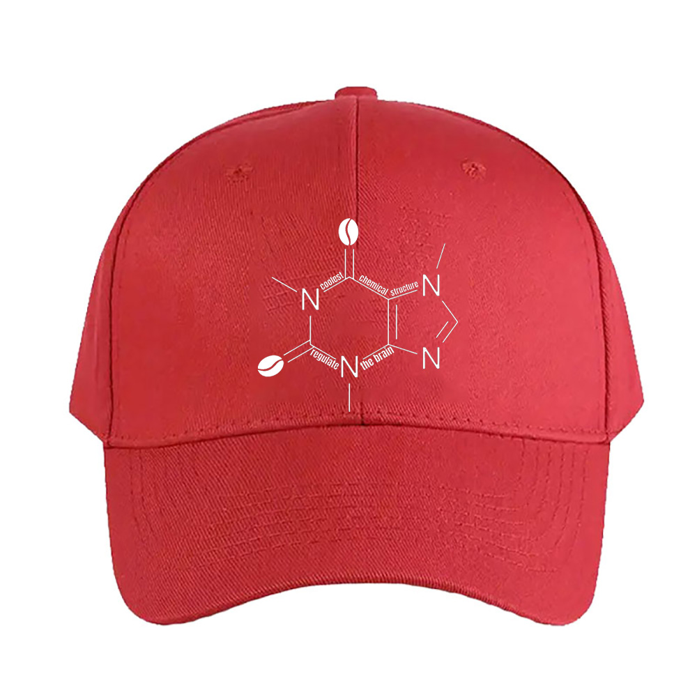 귀여운 검은색 카페인 화학 구조와 사랑스러운 검은색 커 - Baseball Cap Structured 리뷰 및 가격