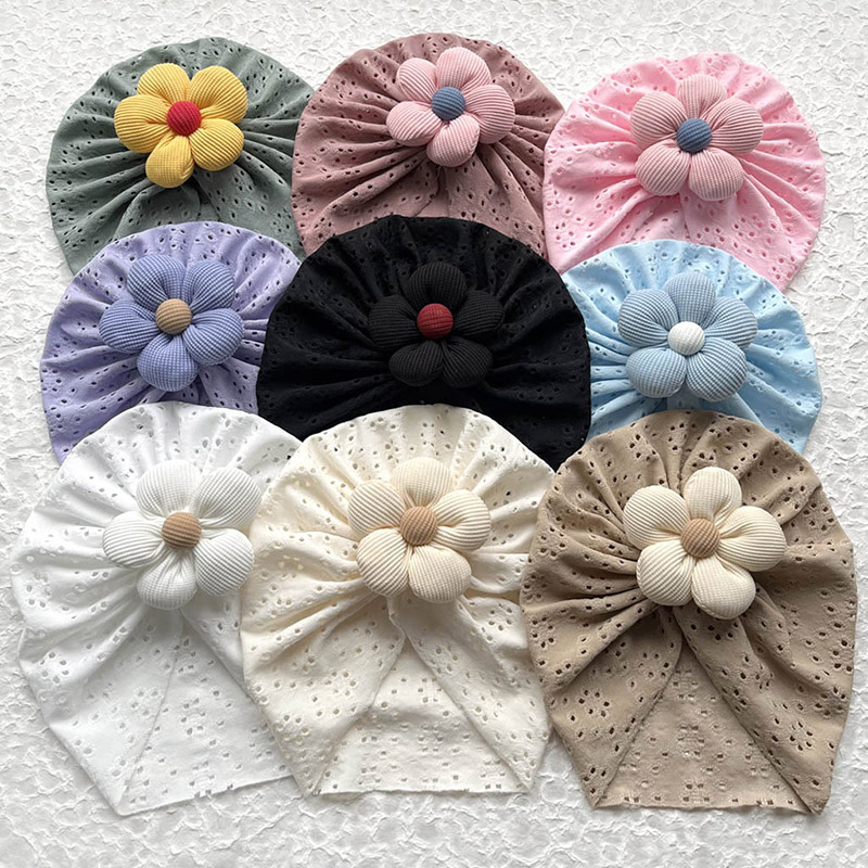 3D 꽃 아기 터번 모자 여름 통기성 중공 인도 모자  - Dad Hat Cotton 리뷰 및 가격