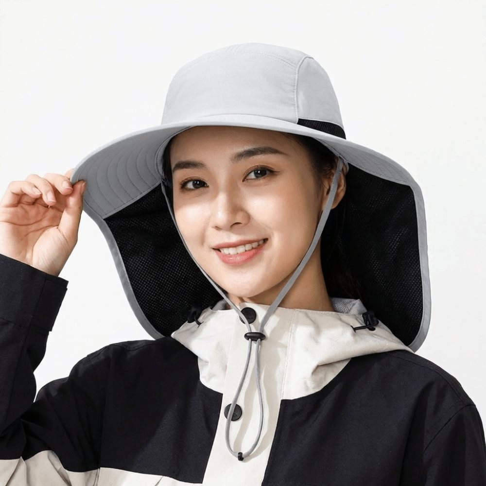 심플한 와이드 브림 야외용 햇빛 가리개 모자, 목 가리 - Bucket Hat Cotton 리뷰 및 가격