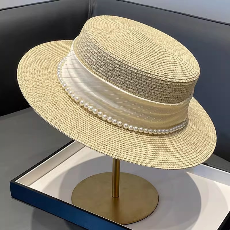 2025 신상 모자 레트로 플랫 탑 여성용 여름 밀짚모 - Sun Hat Wide Brim 리뷰 및 가격