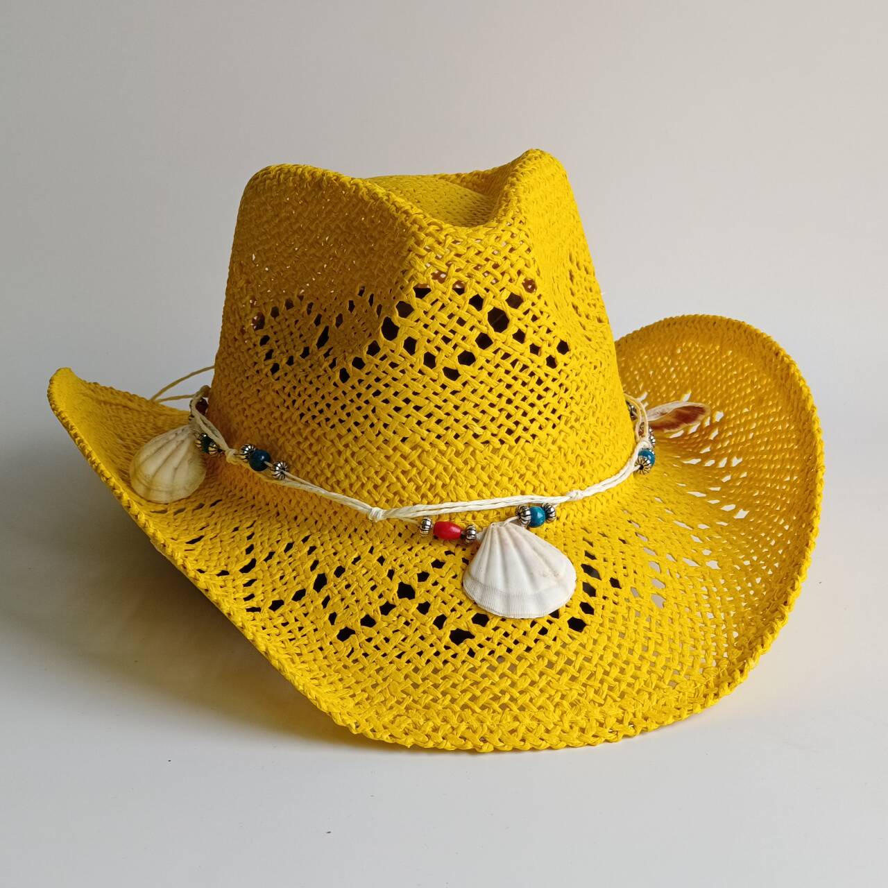 밝은 노란색 카우보이 밀짚모자, 여성/남성용, 조개껍데 - Cowboy Hat Straw 리뷰 및 가격