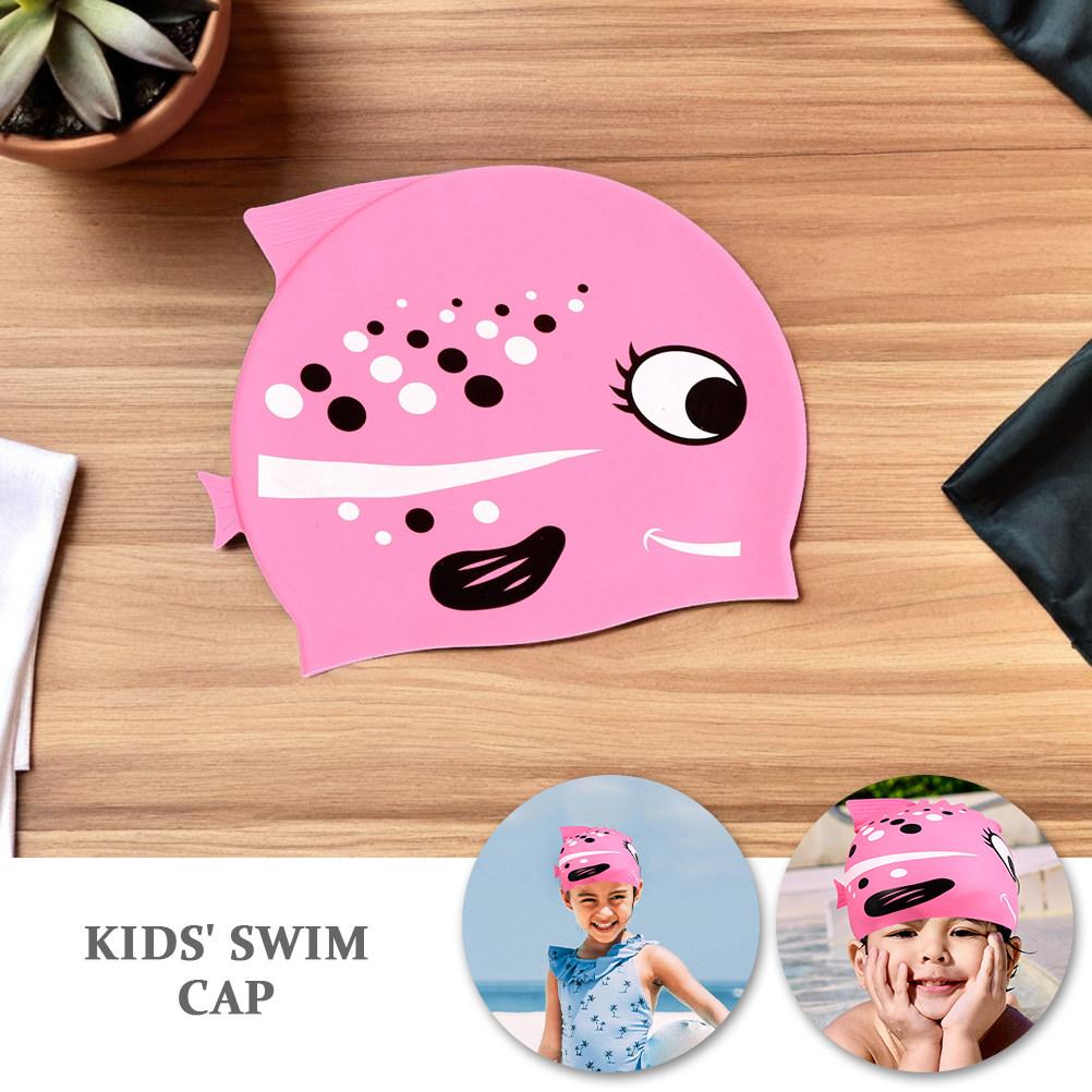 2Pcs 어린이 만화 물고기 실리콘 수영 모자 방수 편 - Swim Hat Silicone 리뷰 및 가격