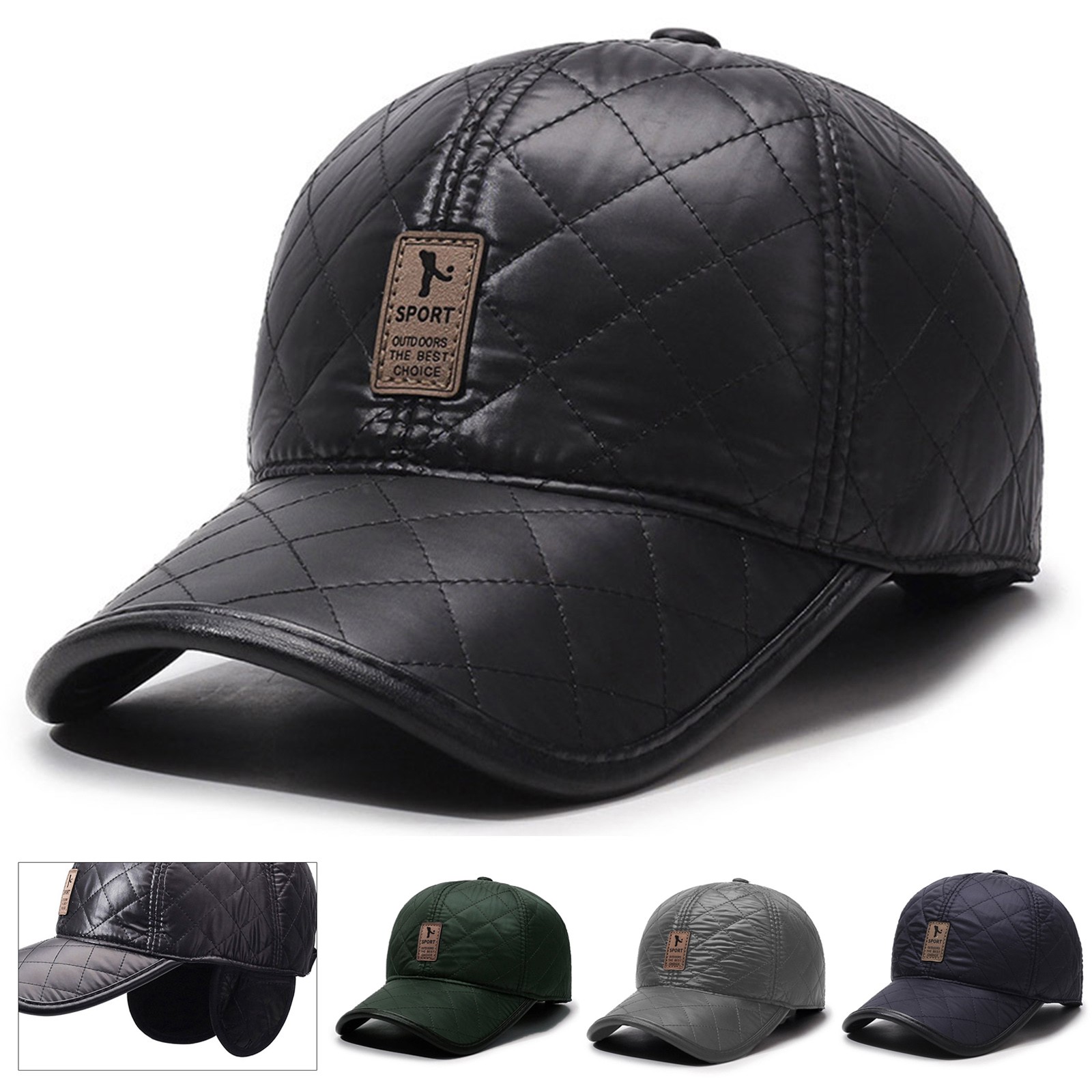겨울 남성 PU 야구 모자 따뜻한 귀 플랩 모자 조절  - Winter Trapper Hat 리뷰 및 가격