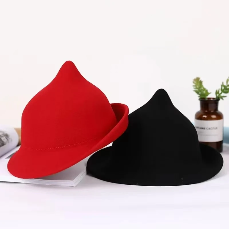 100% 양모 현대 마녀 모자 할로윈 겨울 크리스마스  - Fedora Hat Wool 리뷰 및 가격