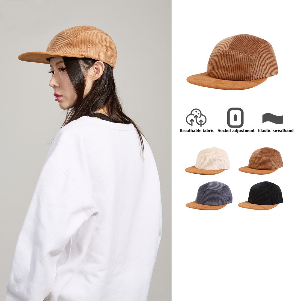 다용도 레트로 플랫 챙 야구 모자 5 패널 조절 가능  - Corduroy Cap 5 Panel 리뷰 및 가격