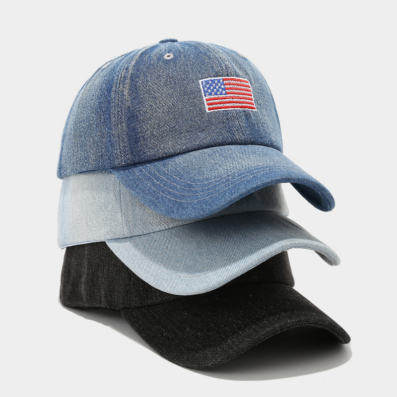 빈티지 워싱 데님 야구 모자 미국 국기 자수 조절 가능 - Dad Hat Cotton 리뷰 및 가격