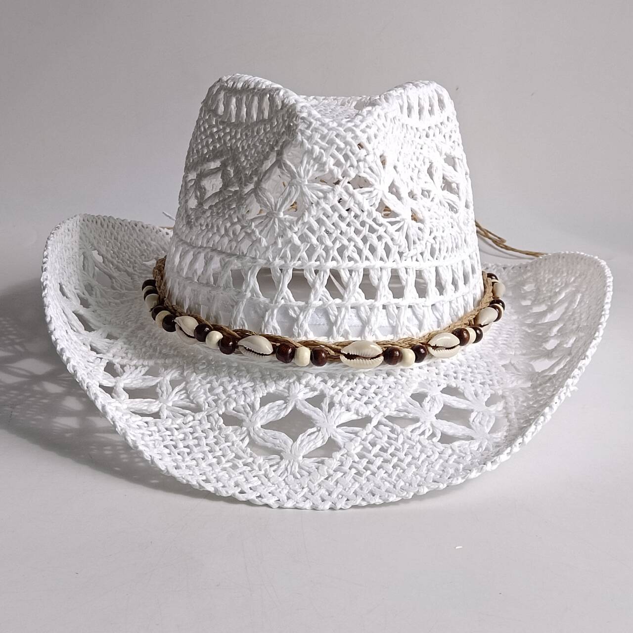 여름 밀짚모자 해변 여성 남성 카우보이 모자 나무 구슬 - Cowboy Hat Straw 리뷰 및 가격