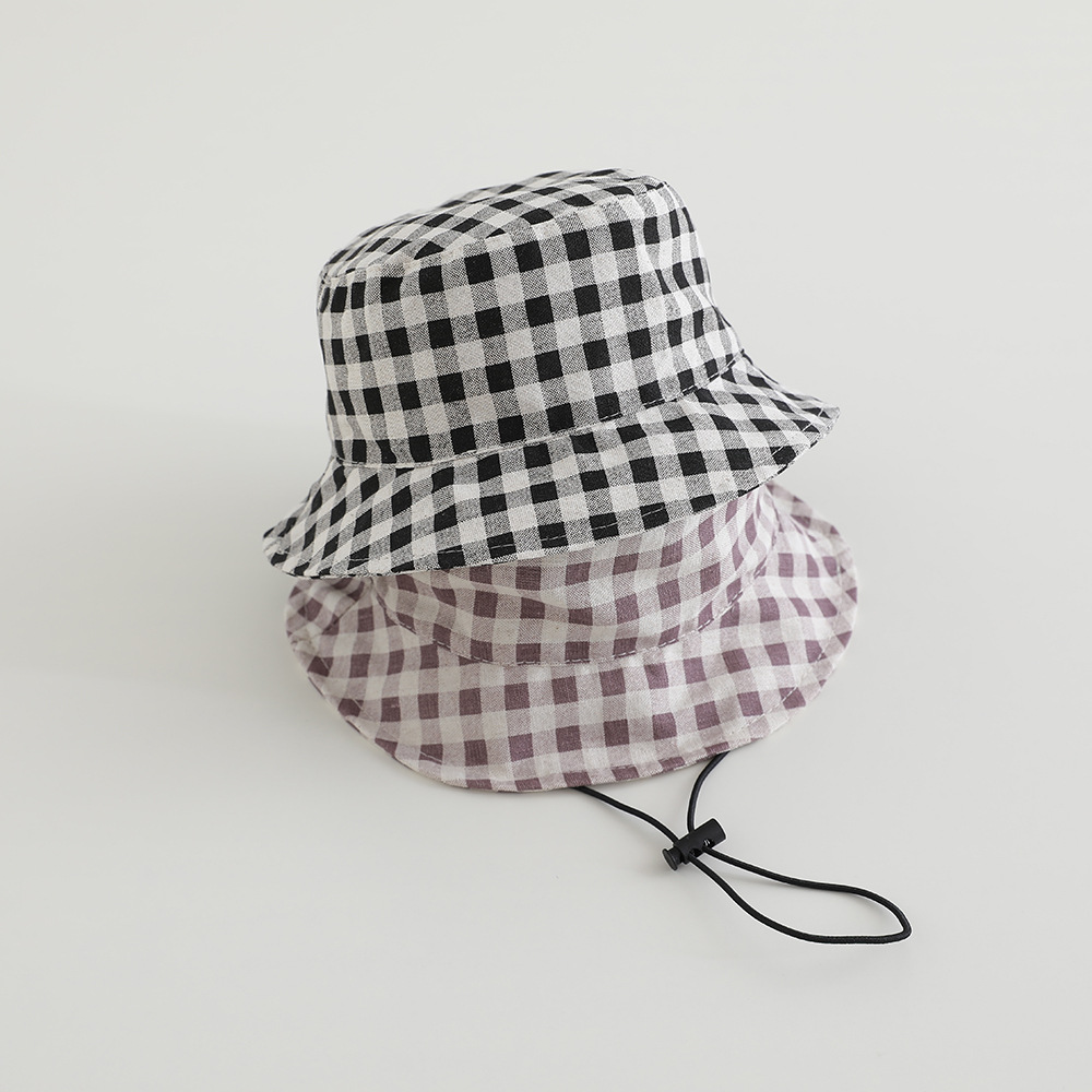 넓은 챙 가을 햇빛 가리개 모자 아기 체크 무늬 어부  - Bucket Hat Cotton 리뷰 및 가격
