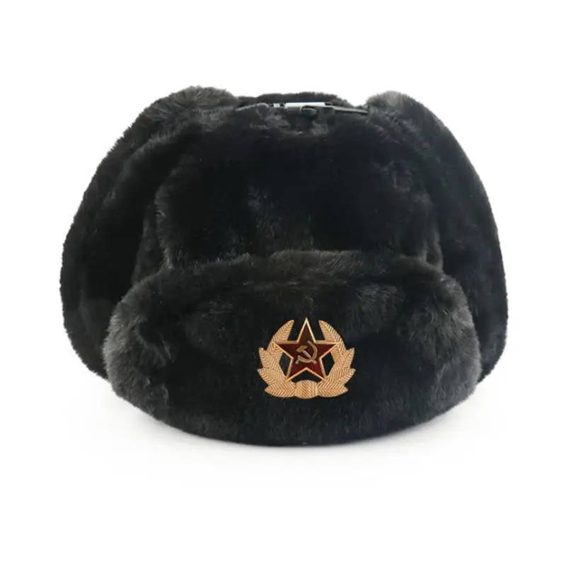 소련 배지 우샨카 남녀 공용 봄버 모자 CCCP 군사  - Trapper Hat Ear Flap 리뷰 및 가격