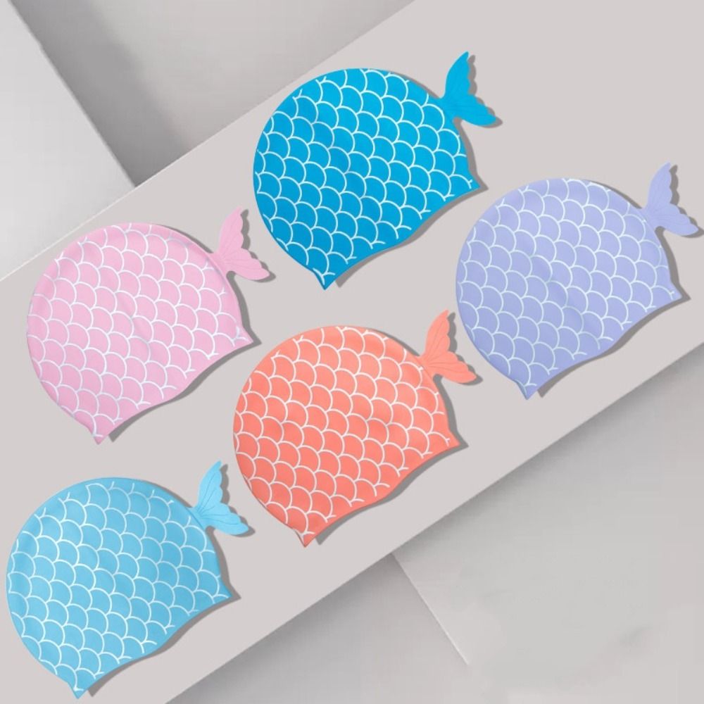 귀여운 물고기 어린이 수영 모자 만화 귀 보호 실리콘  - Swim Hat Silicone 리뷰 및 가격