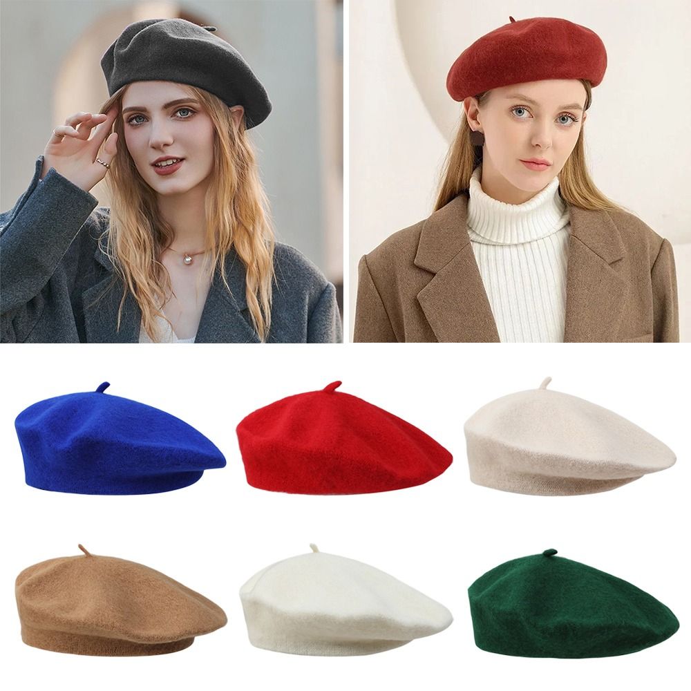 패션 따뜻한 겨울 울 베레모 레트로 우아한 프랑스 예술 - Beret French Wool 리뷰 및 가격