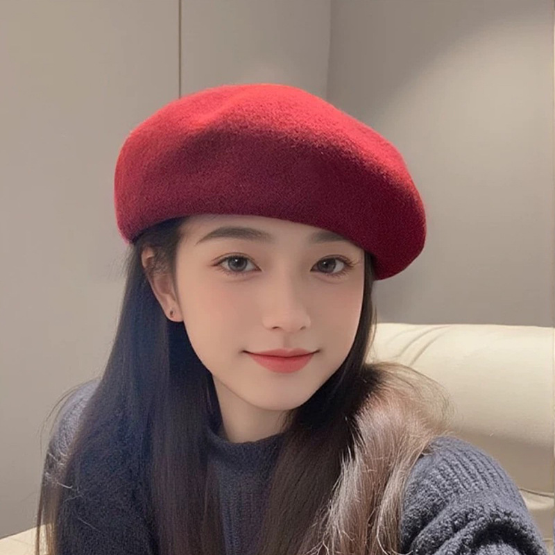 가을 클래식 프랑스산 울 베레모 여성용 빈티지 단색 부 - Beret French Wool 리뷰 및 가격