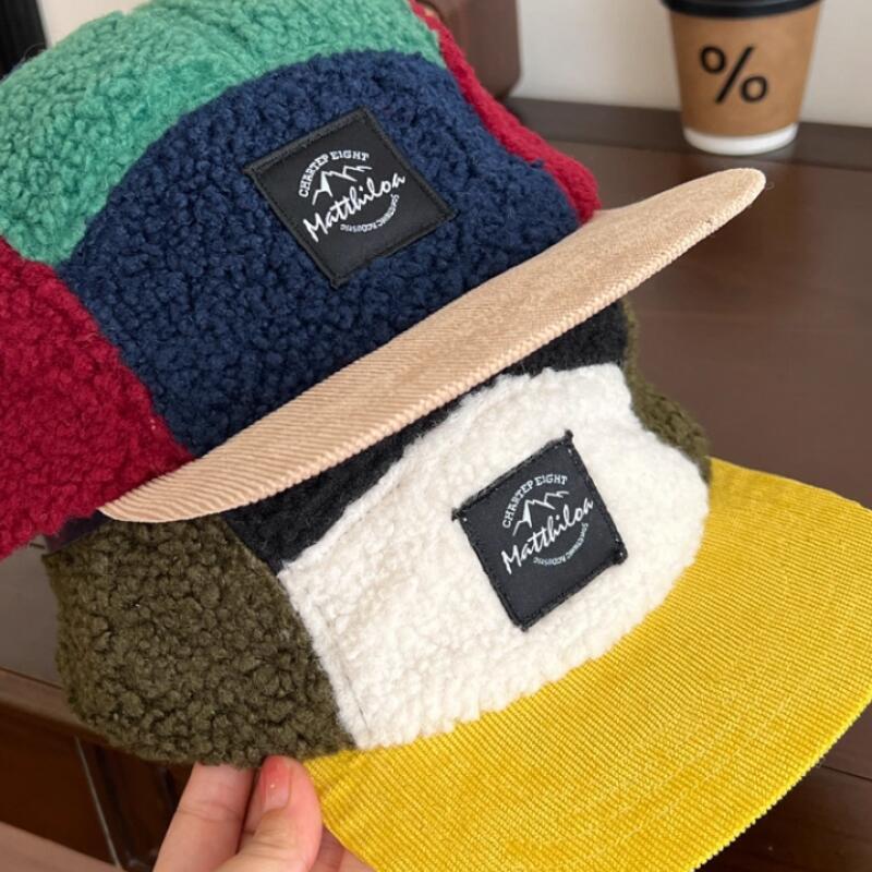 남녀공용 5패널 레트로 플리스 캡, 컬러 블록 패치워크 - Corduroy Cap 5 Panel 리뷰 및 가격