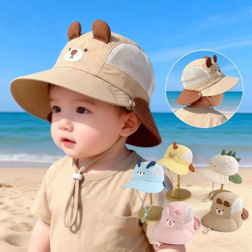귀여운 만화 아기 어부 모자 여름 메쉬 통기성 버킷 모 - Bucket Hat Cotton 리뷰 및 가격