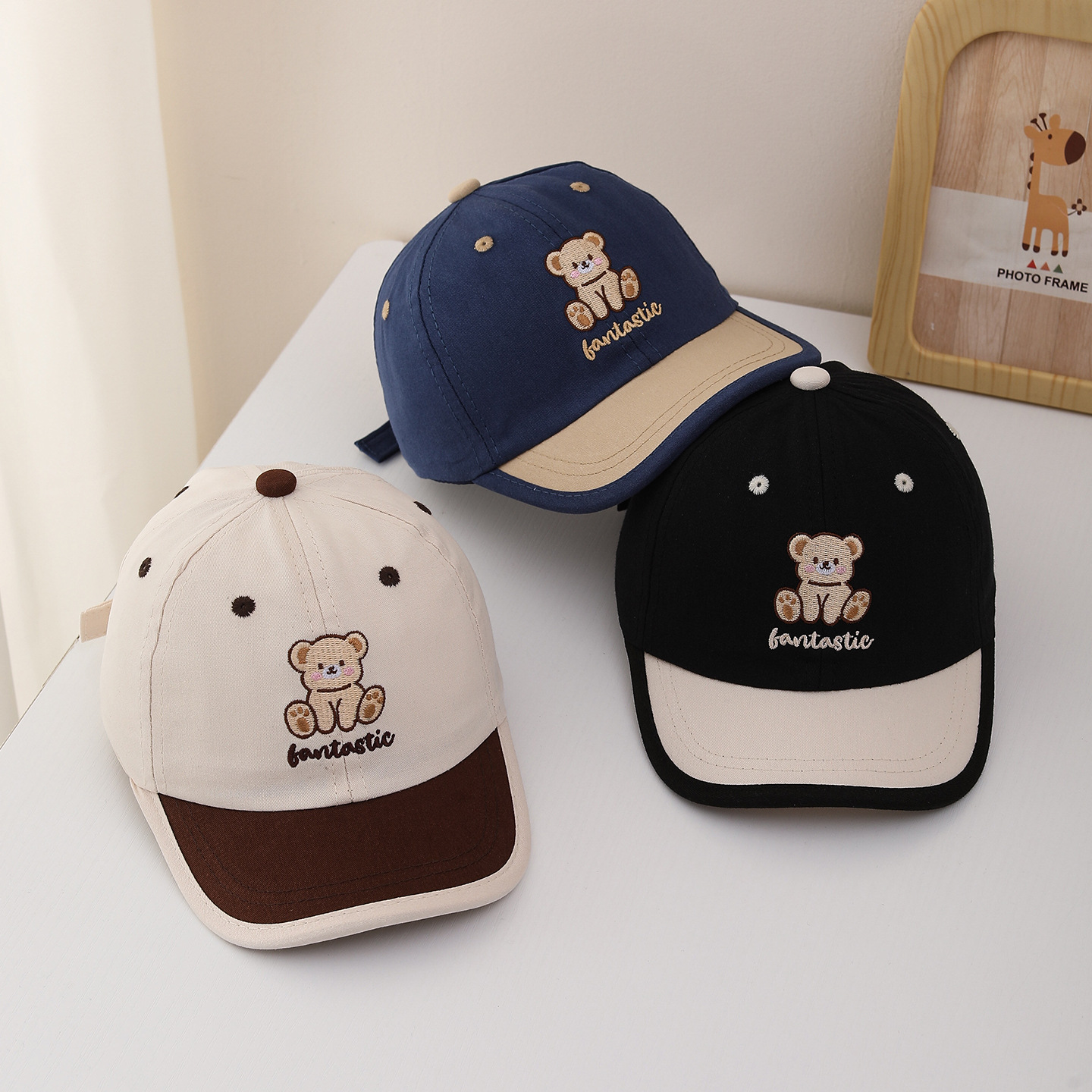 어린이 야구 모자 52cm 어린이 만화 곰 패치 모자  - Visor Sun Hat 리뷰 및 가격
