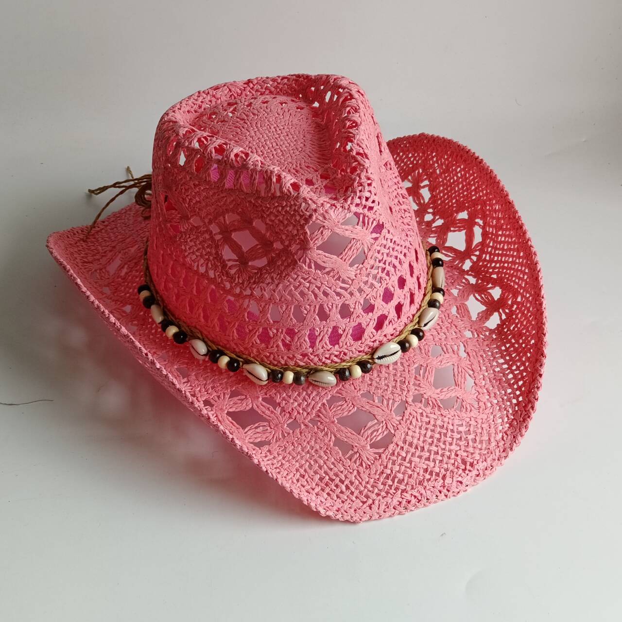 핑크 카우보이 밀짚모자 속이 빈 수제 카우보이 밀짚모자 - Cowboy Hat Straw 리뷰 및 가격