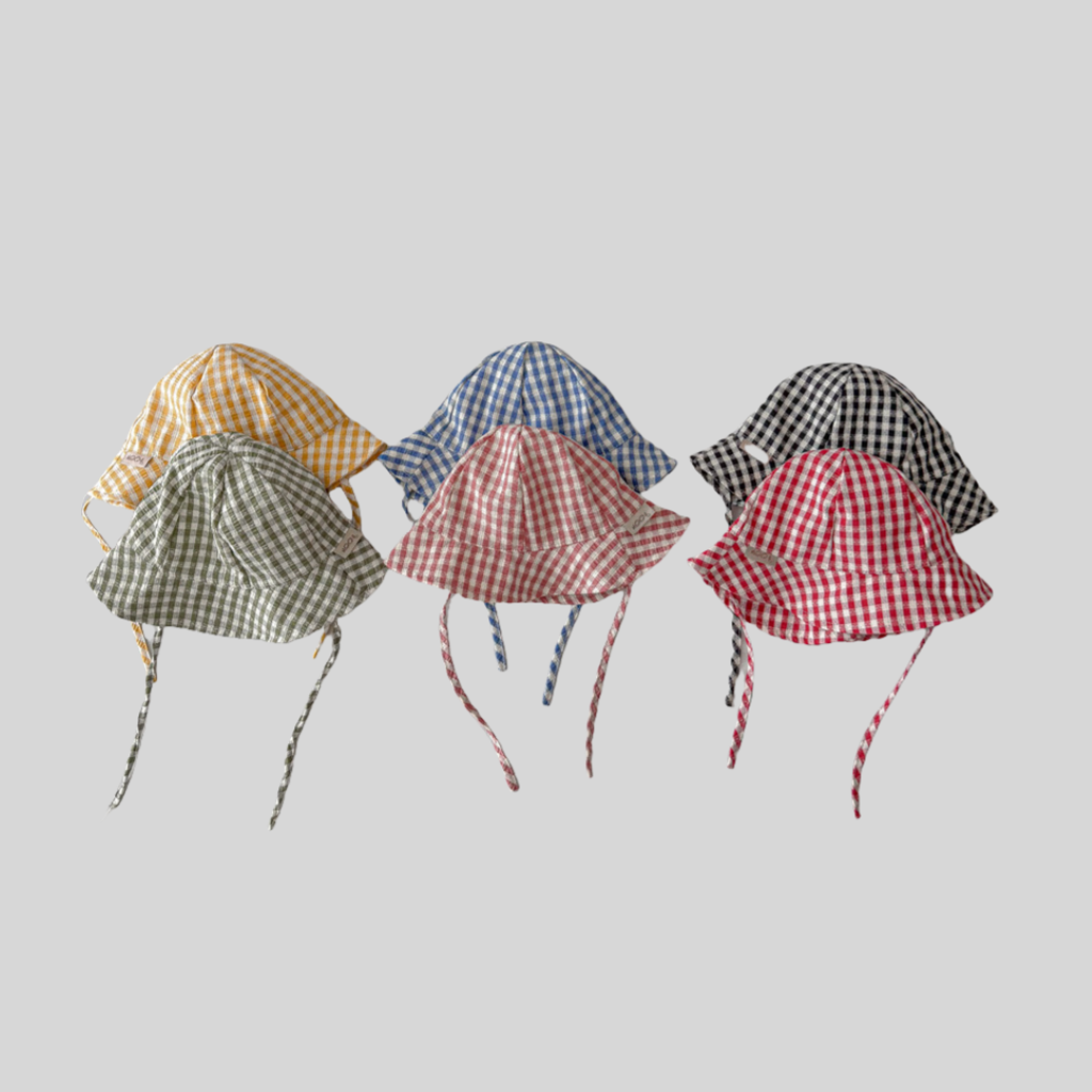 인스 스타일 체크무늬 아기 버킷햇 봄 여름 얇은 챙 넓 - Bucket Hat Cotton 리뷰 및 가격