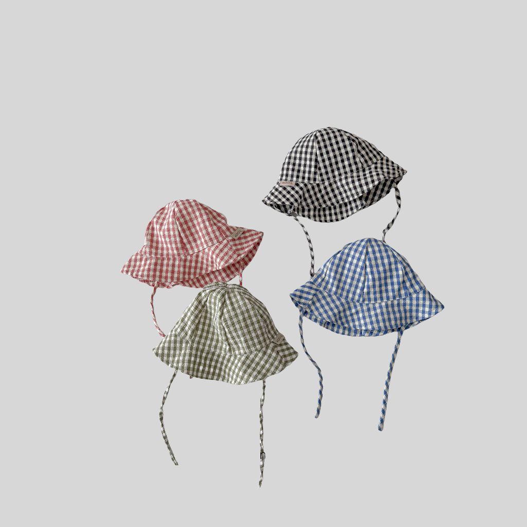 인스 스타일 체크무늬 아기 버킷햇 봄 여름 얇은 챙 넓 - Bucket Hat Cotton 리뷰 및 가격